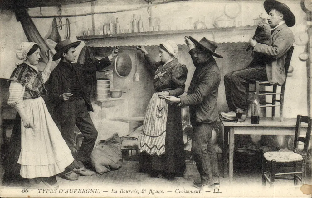 Tipos de Auvergne — La Bourrée, 2a figura — Cruzamento — LL - Frente