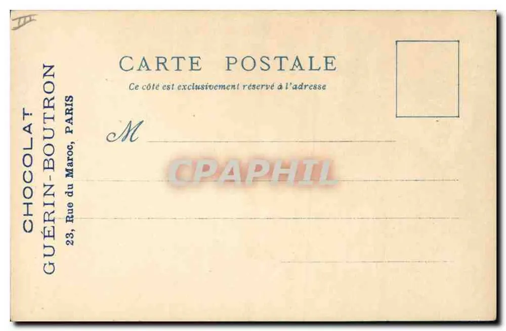 Weltausstellung 1900 — Alt-Paris — Chocolat Guérin-Boutron - Rückseite