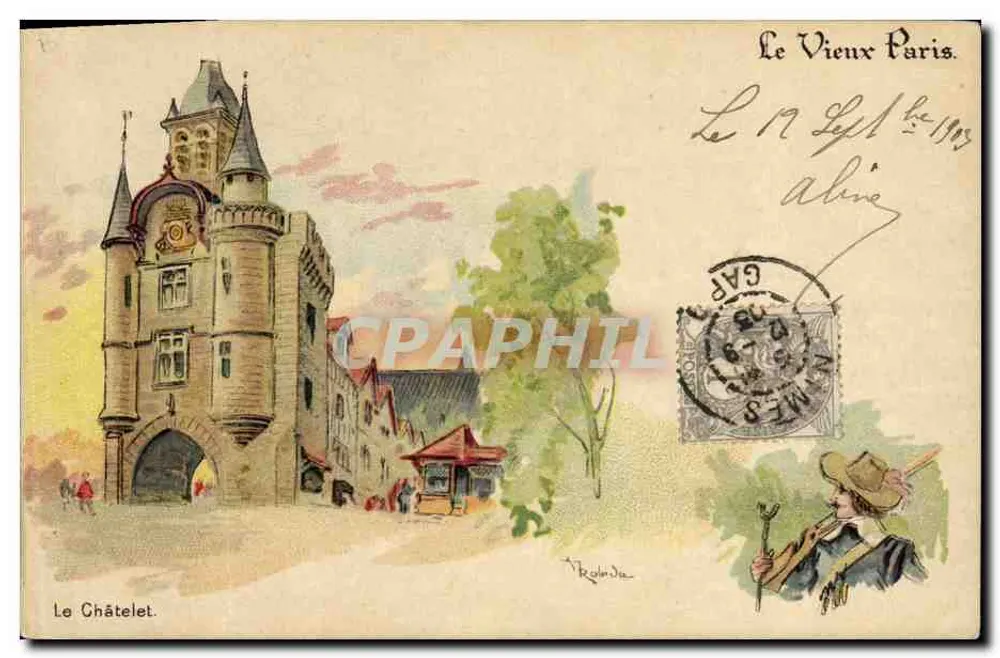 Le Châtelet — Stare Paryż — wydawca A. Roland - Awers
