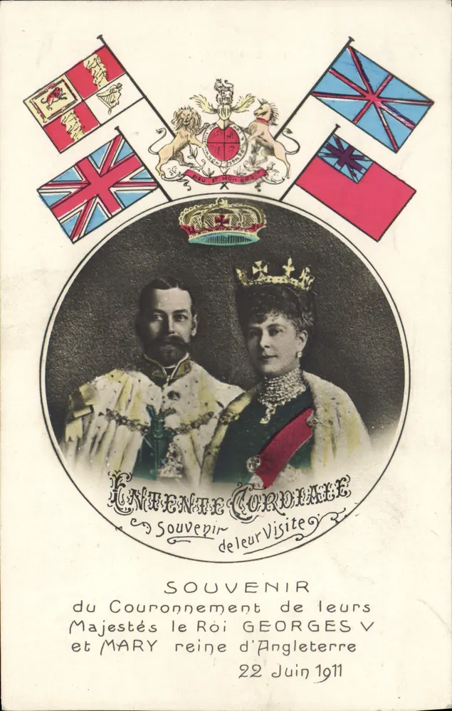 Krönung von George V und Mary — Erinnerung an ihren Besuch in Paris — Verlag nicht sichtbar - Vorderseite