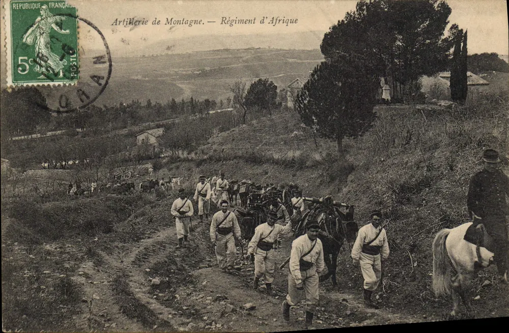 Gebirgskanone — Afrikanisches Regiment — unbekannter Verlag, Seriennummer nicht sichtbar - Vorderseite