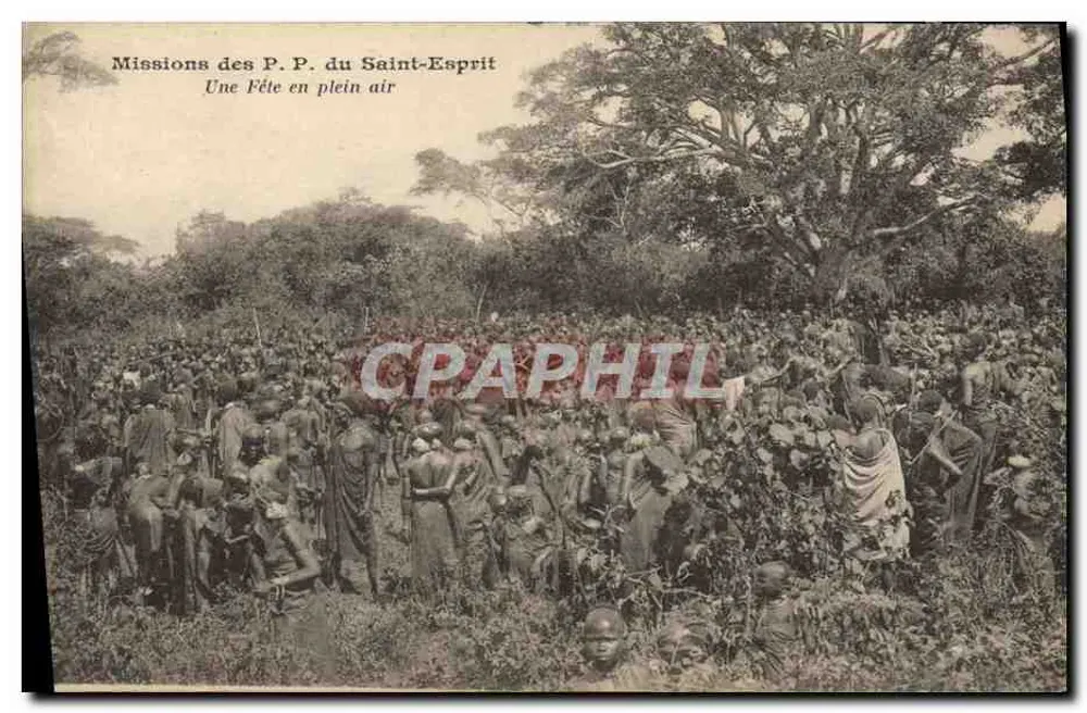 Missions des P.P. du Saint-Esprit — Eine Freiluftfeier — Phototypie J. Bienaimé, Reims - Vorderseite