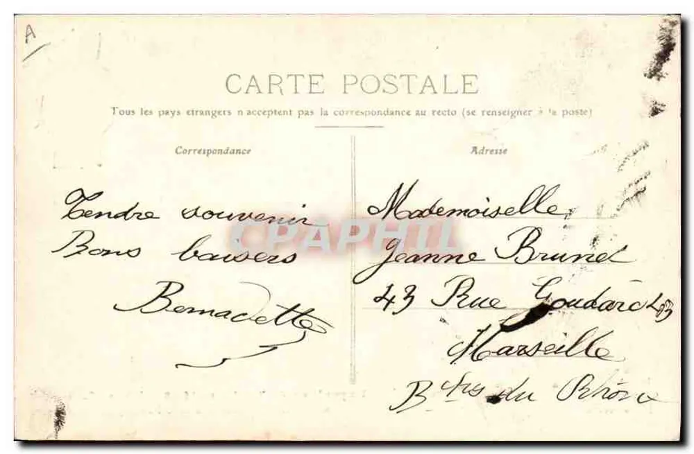 Schwarzes Dorf — Haupteingang — Ausstellung Toulouse 1908 — Offizielle Ausgabe Provost - Rückseite