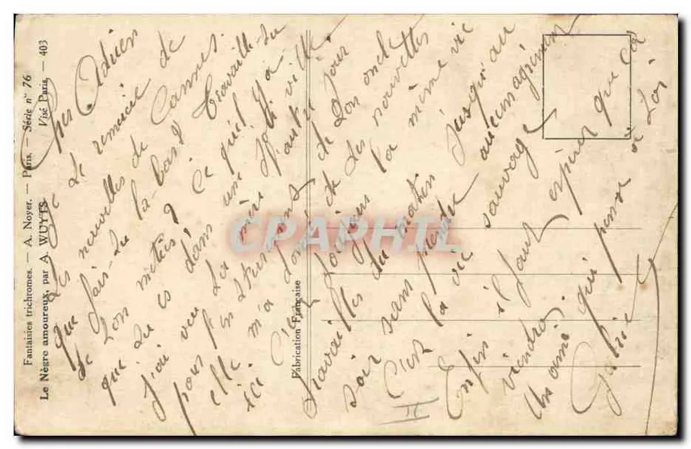 Negro sorridente — com margaridas — A. Wuyts, série n° 403 - Verso