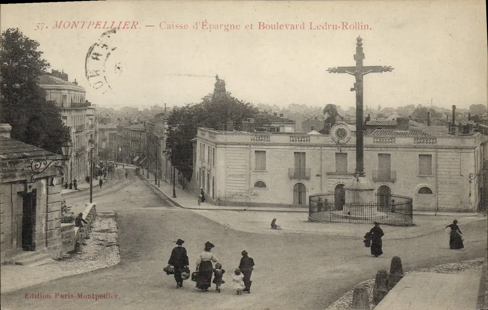 Montpellier — Sparkasse und Boulevard Ledru-Rollin — Ausgabe Paris-Montpellier - Vorderseite