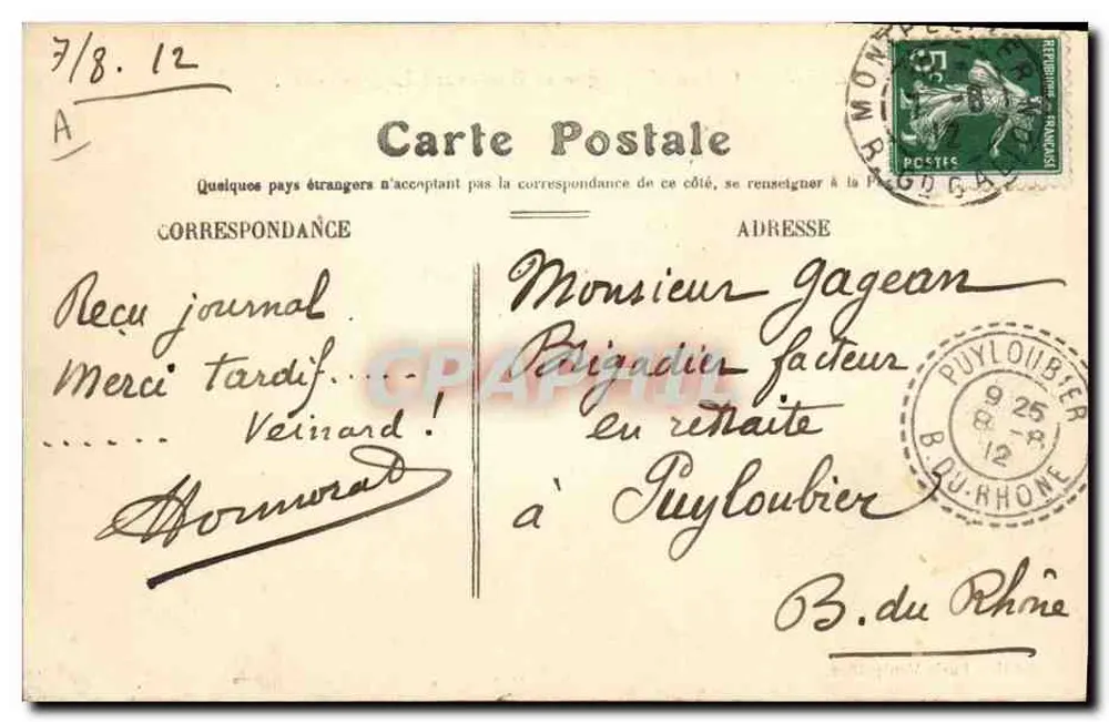 Montpellier — Sparkasse und Boulevard Ledru-Rollin — Ausgabe Paris-Montpellier - Rückseite