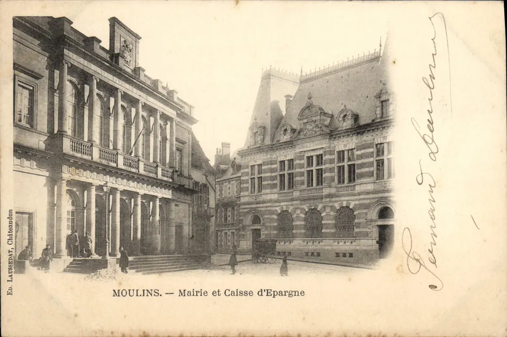 Moulins — Rathaus und Sparkasse — Verlag Laussemt, Châteaudun - Vorderseite