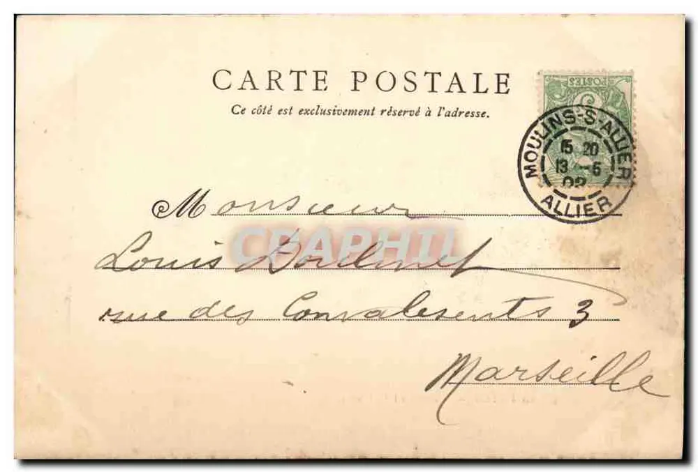 Moulins — Rathaus und Sparkasse — Verlag Laussemt, Châteaudun - Rückseite