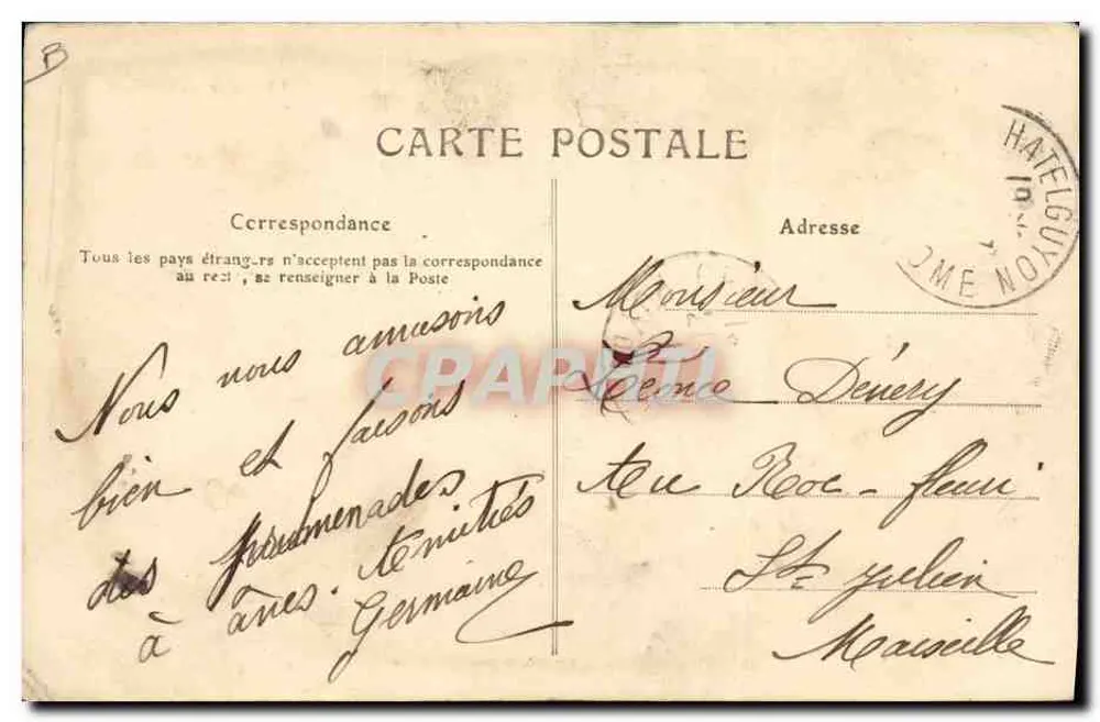Auf dem Weg in die Stadt — Typen der Auvergne, n° 876 - Rückseite
