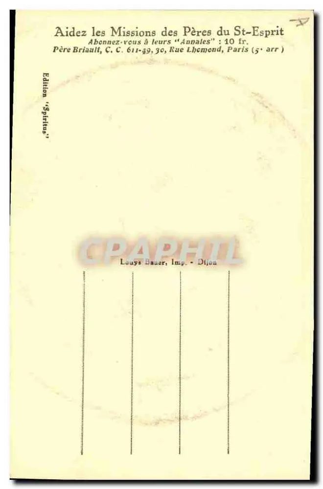 Missions der A. E. F. — Der Lehrling — M. Briault - Rückseite