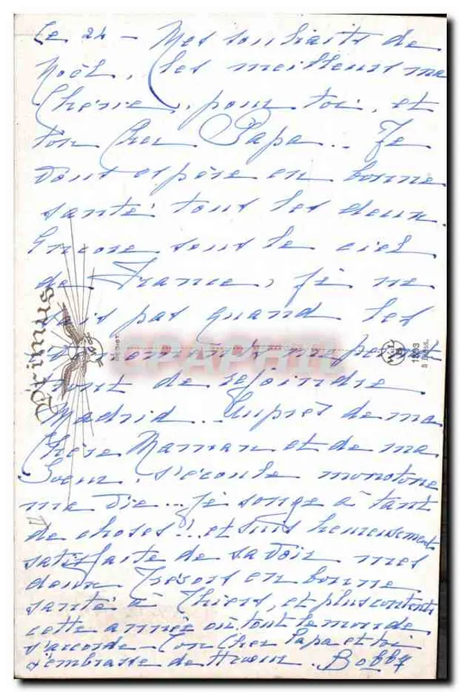 Bambino che porta dei regali — scena di Natale in montagna — editore Primus, n°15 - Verso