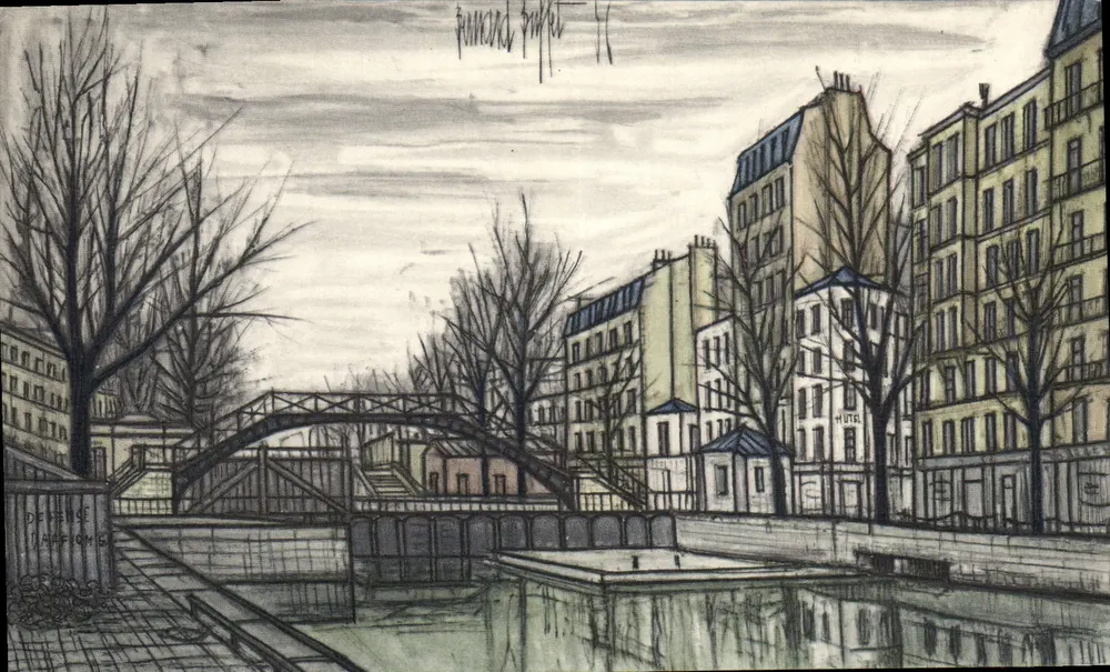 La Défense — Canale e ponte — Fernand Buffet, editore A.D.A.G.P. Parigi - Recto