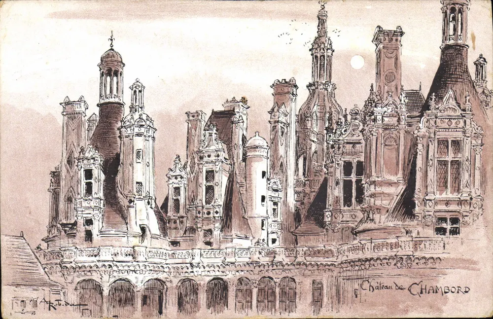 Schloss Chambord — Federzeichnung — Verlag: Serie G - Vorderseite