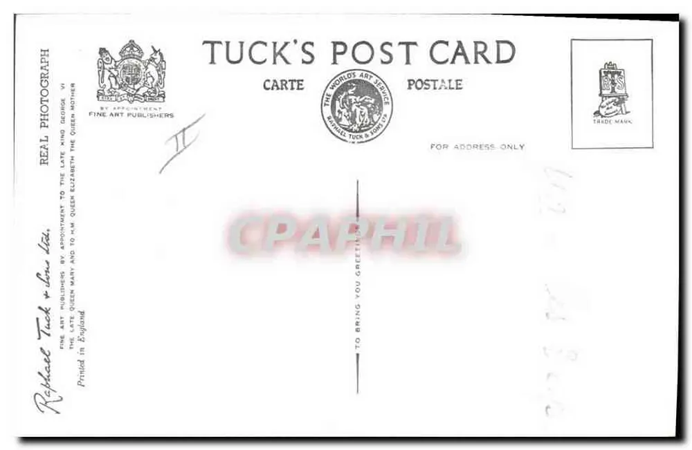 Admiral of the Fleet, H.R.H. Der Duke of Edinburgh — Tuck's Post Card, Verlag Tuck & Co. - Rückseite