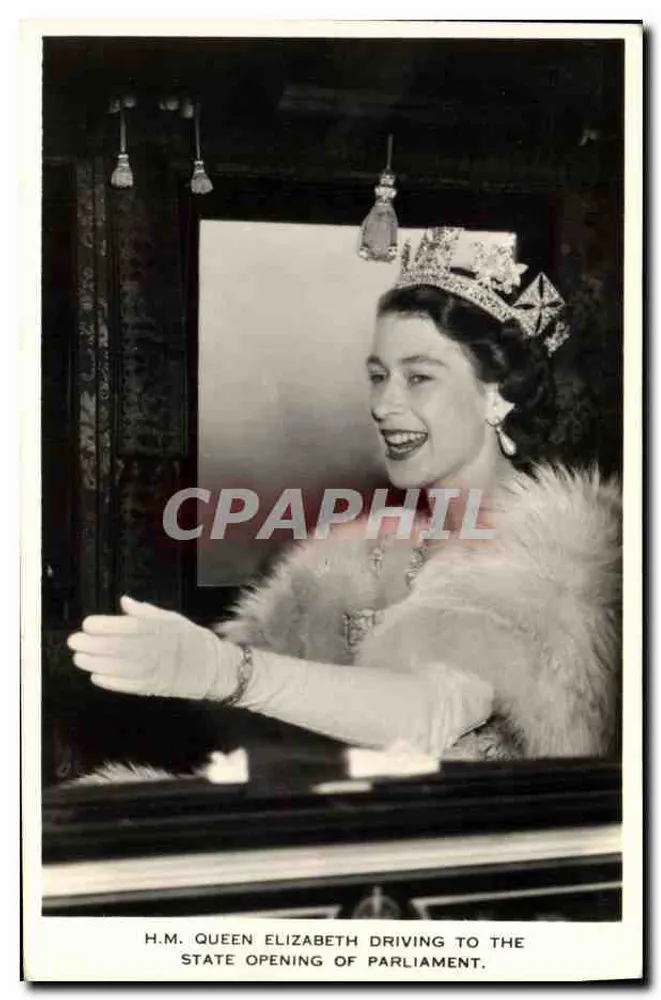 H.M. Queen Elizabeth auf dem Weg zur Eröffnung des Parlaments — Valentinstag-Karte, n° ER.15 - Vorderseite