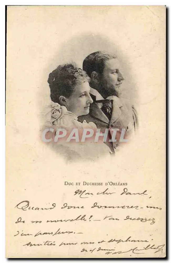 Duque e Duquesa d'Orléans — Retrato — Livraria Nacional, Paris - Frente