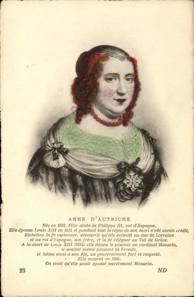 Anne von Österreich — Königin von Frankreich — Imp. Letellier, Paris, Nr. 25 - Vorderseite