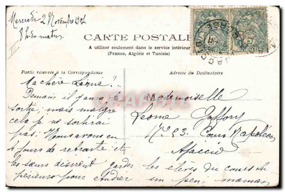 Gato vestido tocando mandolina — editor Nadeleine C., n° 7002 - Verso