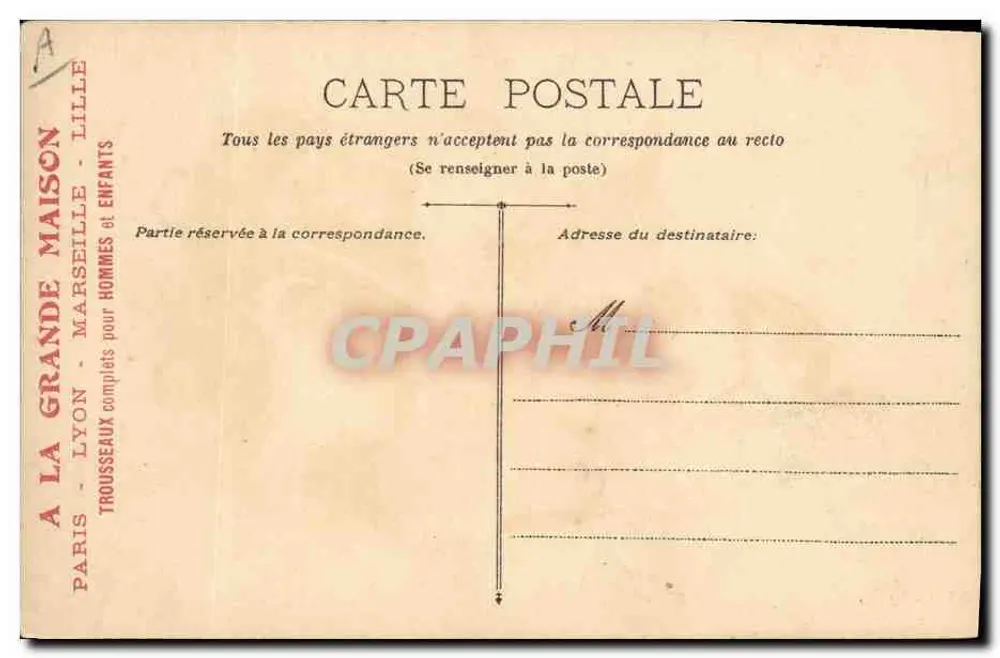 Cinco gatos filhotes em uma cozinha — editor A LA GRANDE MAISON, Paris-Lyon-Marselha-Lille - Verso