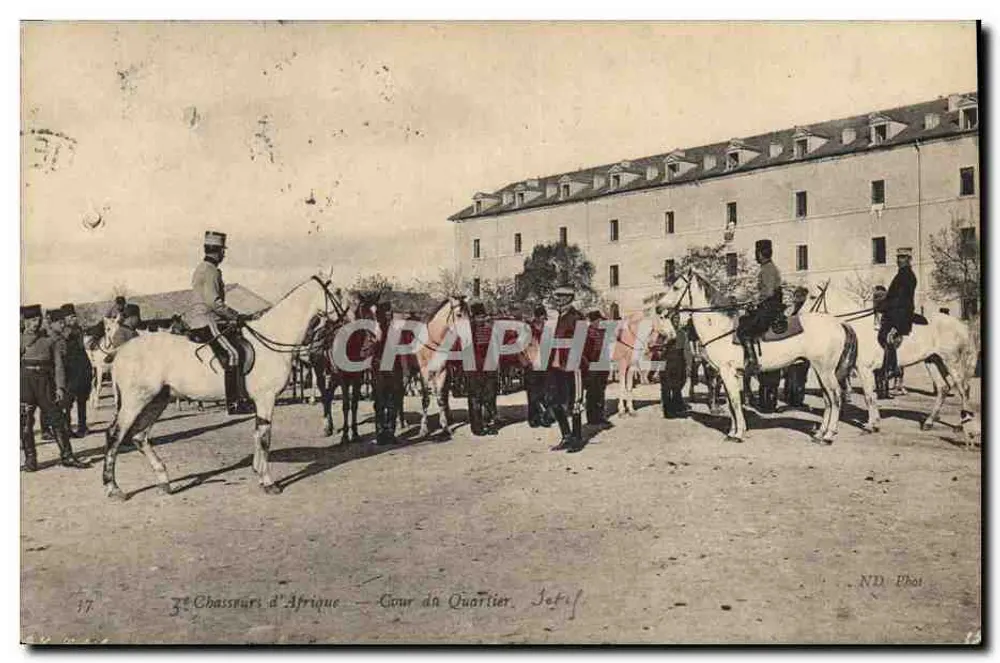 Chasseurs d'Afrique — Cour du Quartier — Setif — ND Phot - Frente