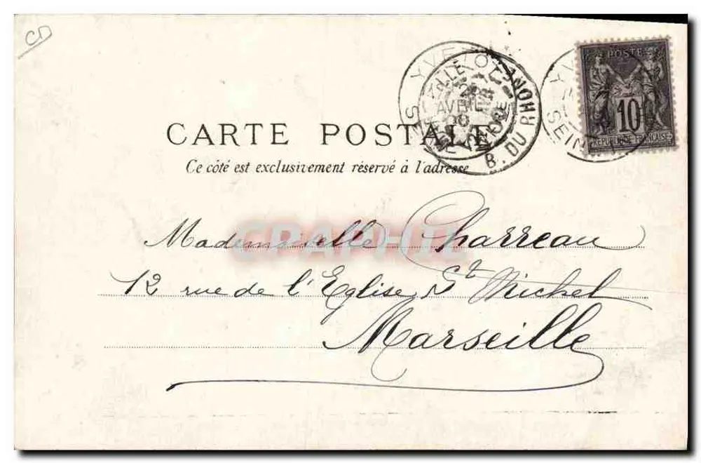Mademoiselle Henriot — Künstlerin am französischen Theater — Verleger V. de Tincen - Rückseite