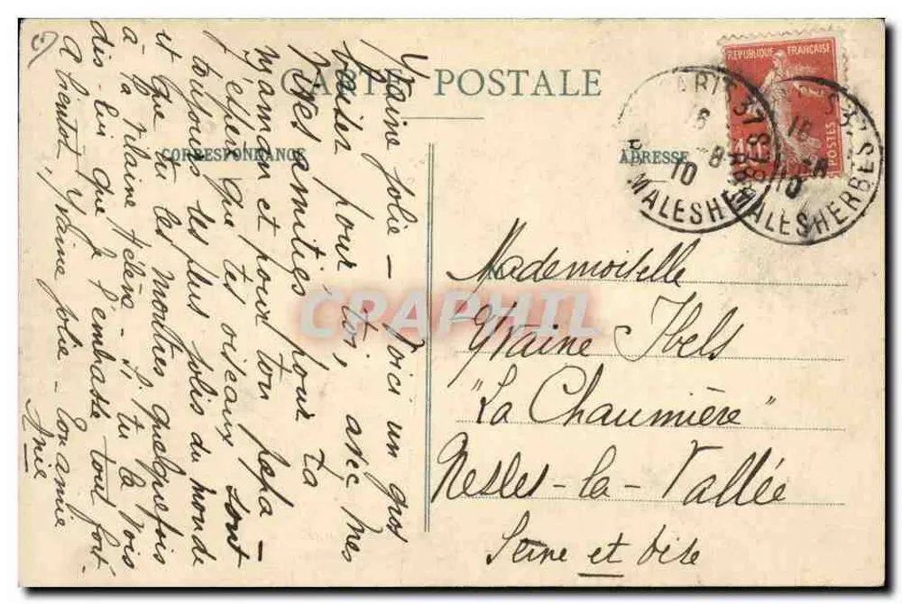 Annie Perrey — Schauspielerin am Vaudeville-Theater — Foto. Reutlinger - Rückseite
