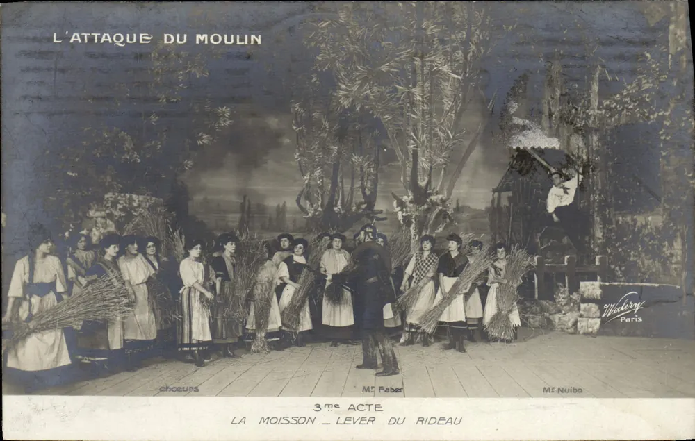 El Ataque del Molino — 3° Acto, Alza del Telón — Wilkery, París - Anverso