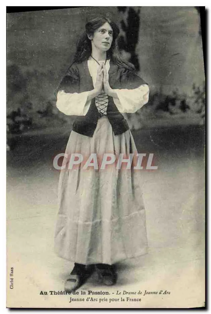 Johanna von Orleans betend — Das Drama von Johanna von Orleans am Théâtre de la Passion — Cliché Haus - Vorderseite