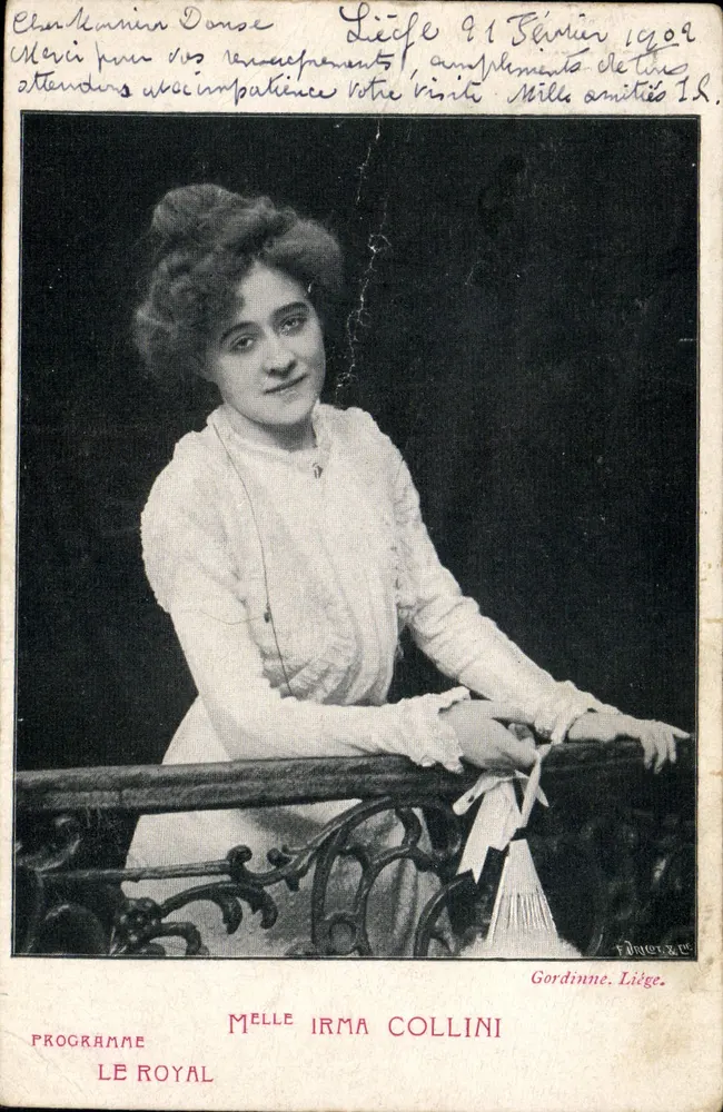 Dona Irma Collini — Programa Le Royal — editada por F. DUCET, Liège - Frente