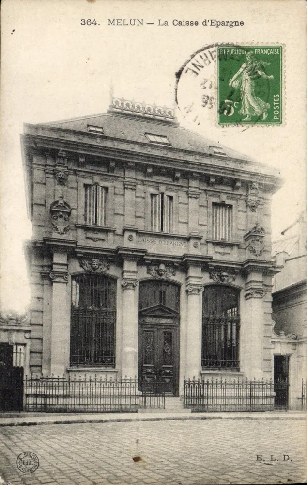 Melun — A Caixa de Economia — Editor E. L. D., n° 364 - Frente