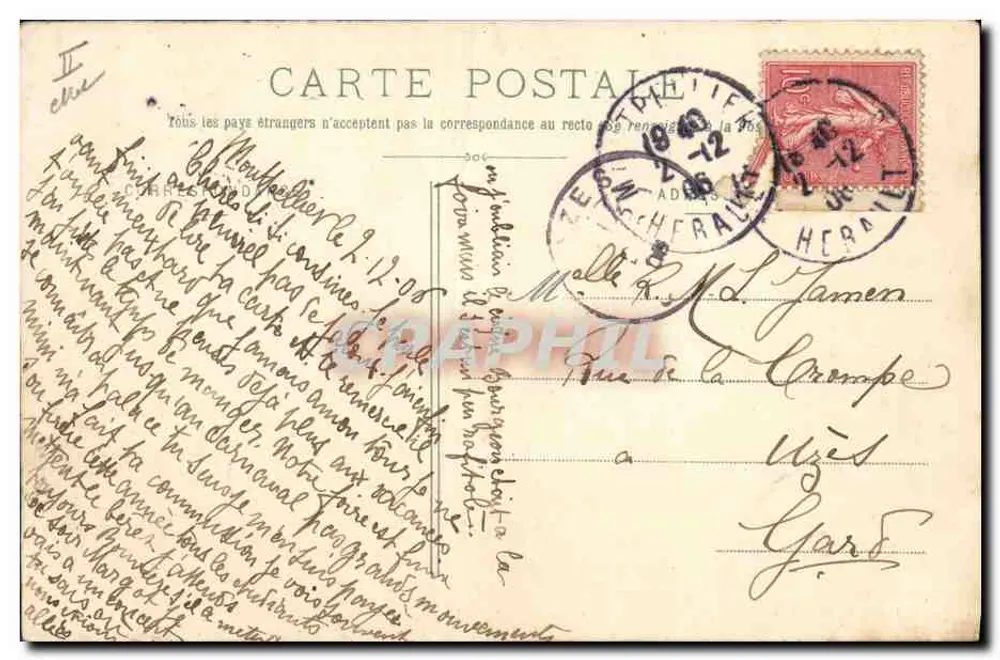 Montpellier — Descente du Peyrou und Caisse d'Épargne — Edit. L.-J. Albaïlle, Montpellier - Rückseite