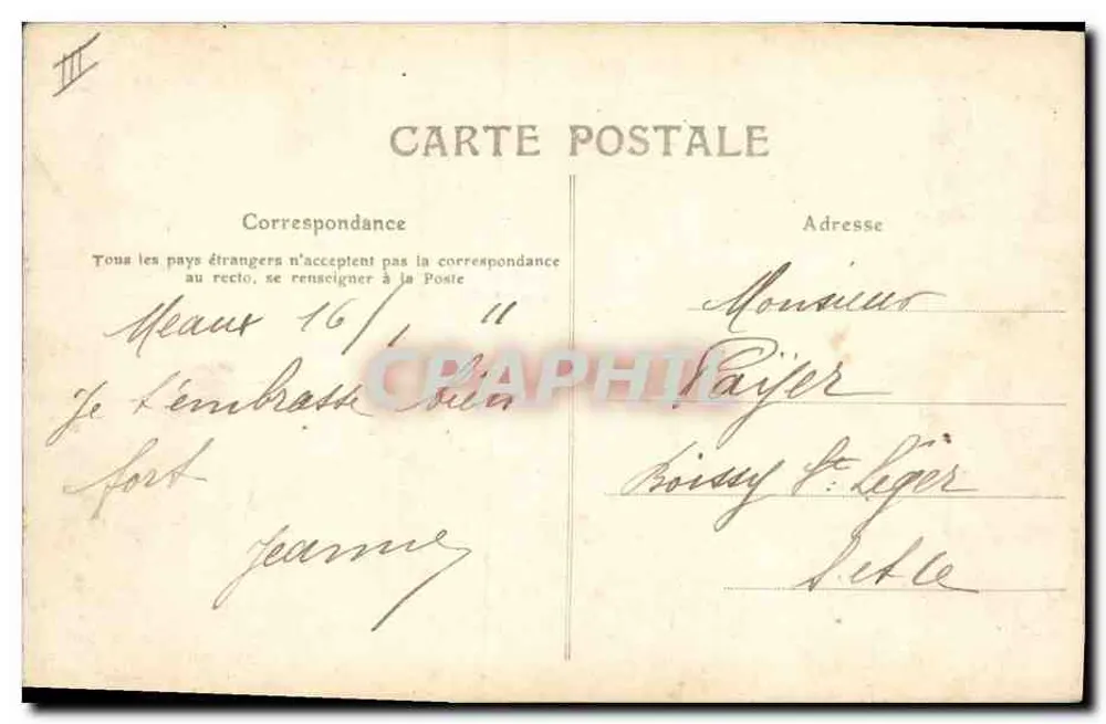 Meaux — A Caixa de Economia — Editor A. Rep. & Filiotis em Château-Intérieur - Verso