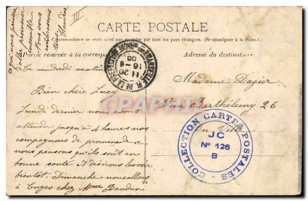 Marselha — Hotel d'Epargne — Guance fot. Marselha - Verso
