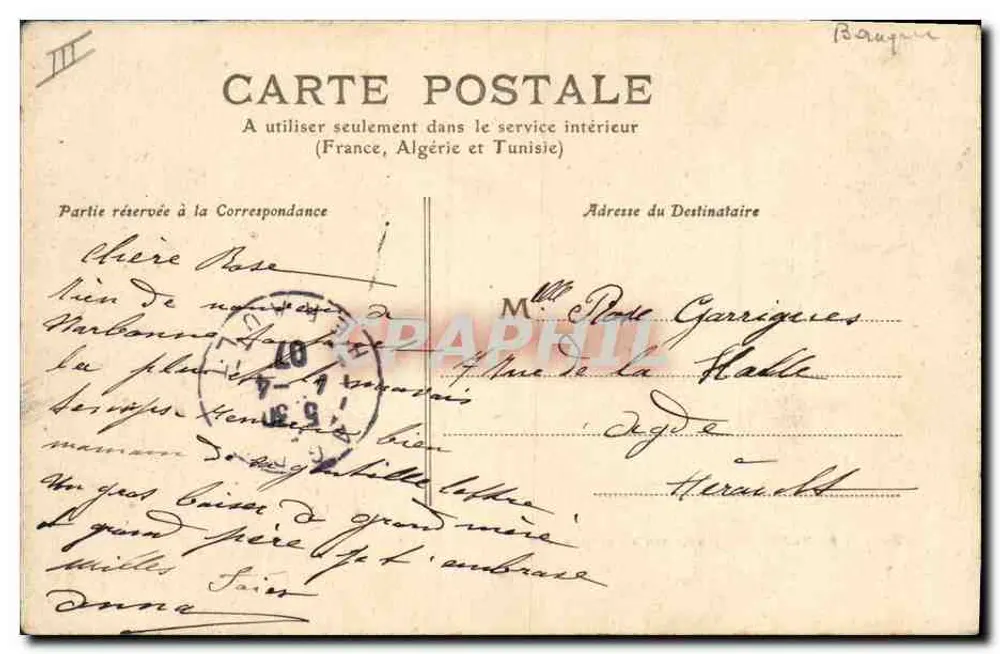 NARBONNE — a Caixa de Economia — editor M. de la Mure, n°5 - Verso