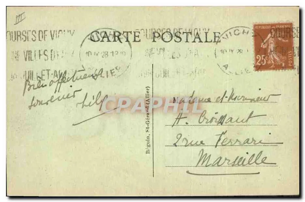 Bourbonnais — Mulher tecendo no roteiro — Iaéal, n°9 - Verso