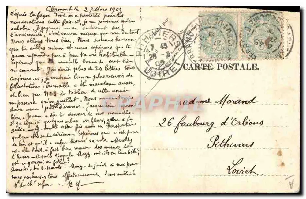 Tipos Auvergnats — Cruz de caminho — Editor: Tipos Auvergnats, n°40 - Verso
