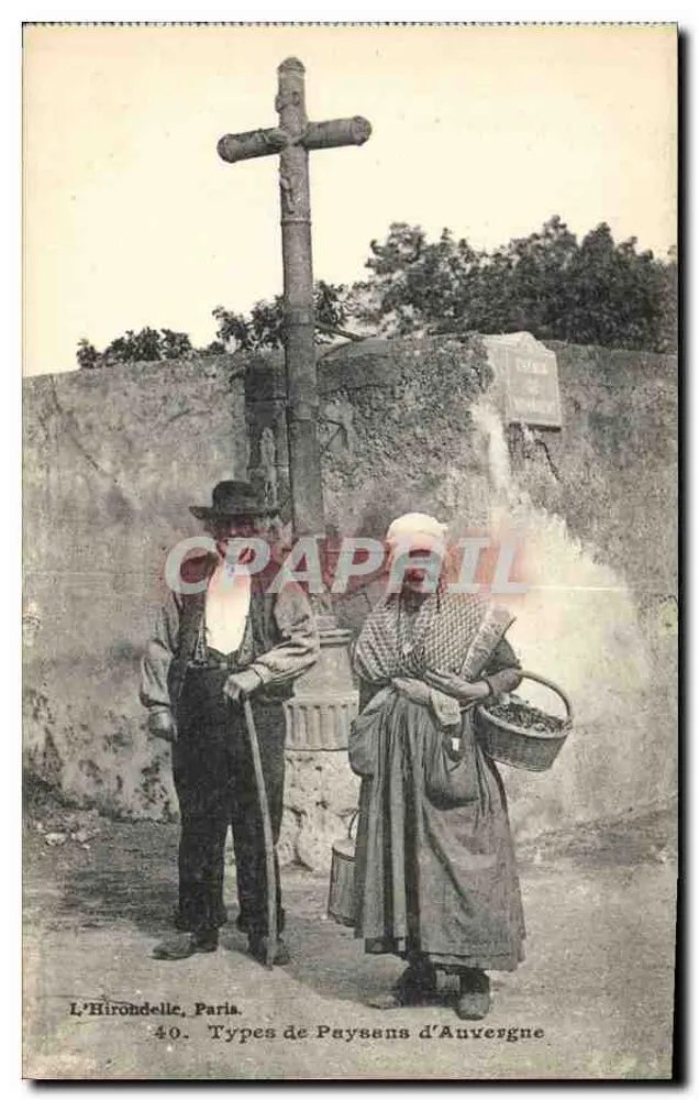 L'Hirondele, Paris. Tipos de Camponeses da Auvergne — n°40 - Frente