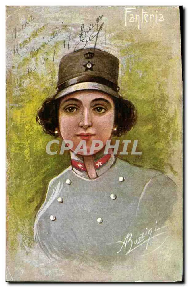 Soldat de la Fanterie — portrait d'officier en uniforme — éditeur Buzzini - Vorderseite