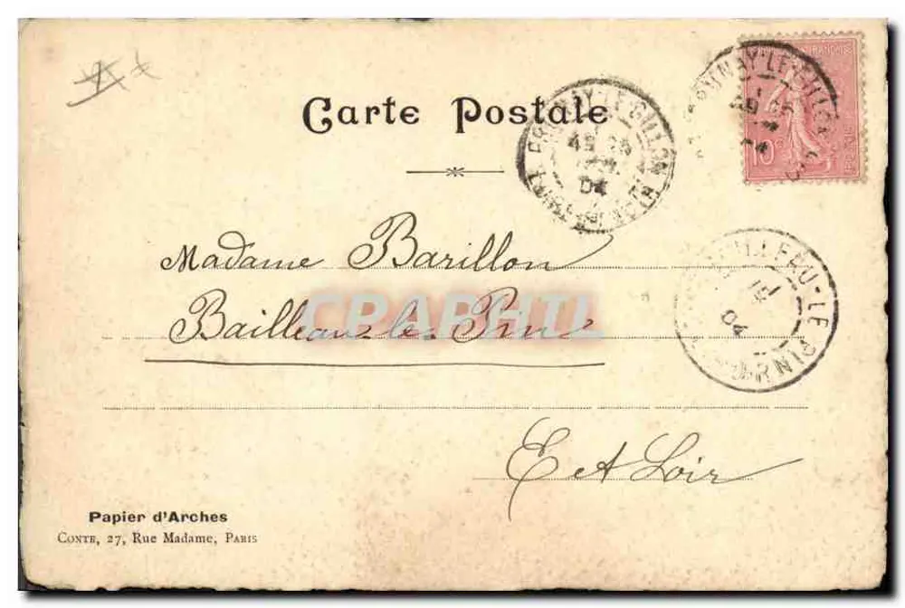 Frau, die ein kleines Mädchen frisiert — Tuschezeichnung — Papier d'Arches, n° 49 - Rückseite