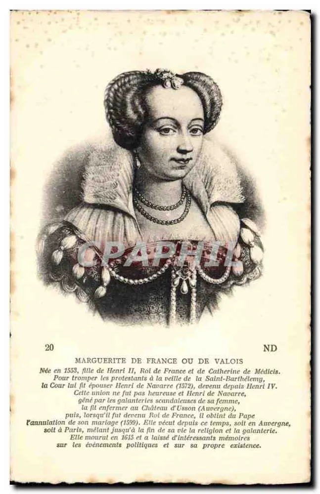 Marguerite von Frankreich oder Valois — Biografie - Vorderseite