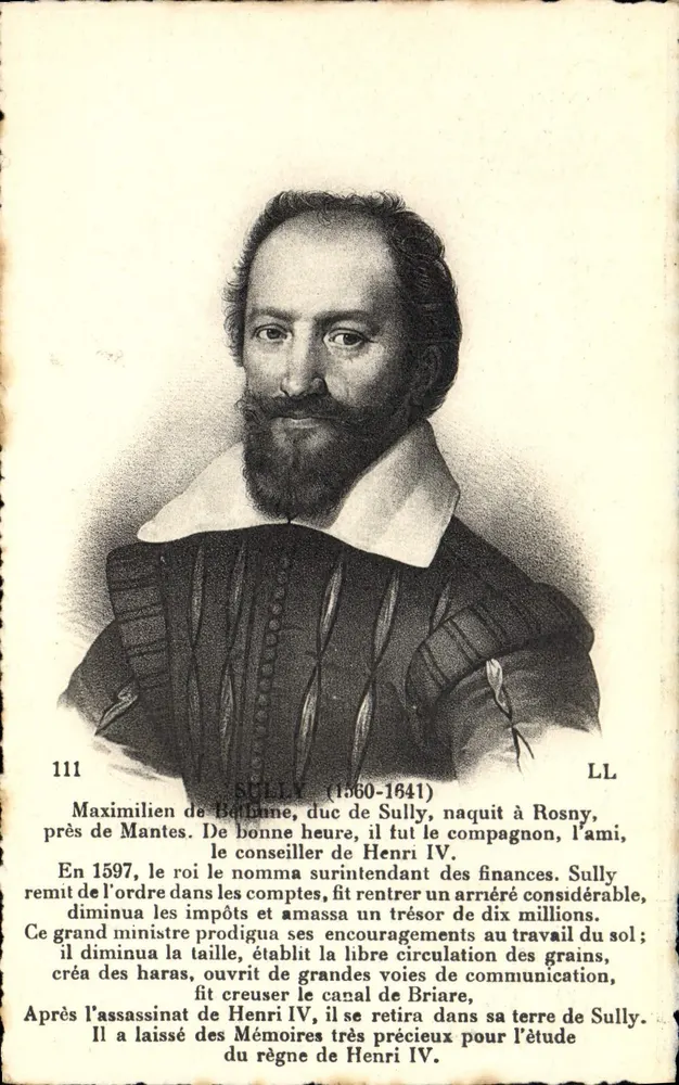 Sully (1560-1641) — gemeißeltes Porträt - Vorderseite