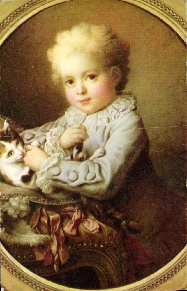 Junge, der mit einer Katze spielt — Drouais (1699-1768) — Herausgegeben vom Nationalen Komitee für Kindheit, Paris (VIIIe) - Vorderseite