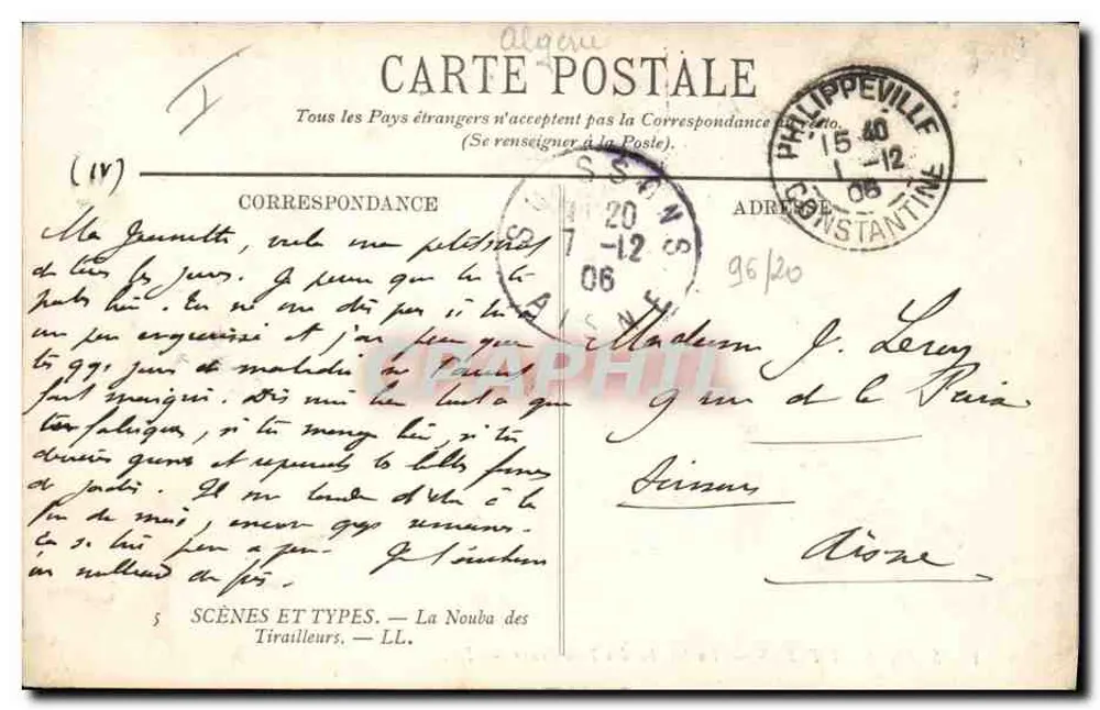 Die Nouba der Tirailleurs — SCÈNES ET TYPES — LL — Verlag: LL - Rückseite