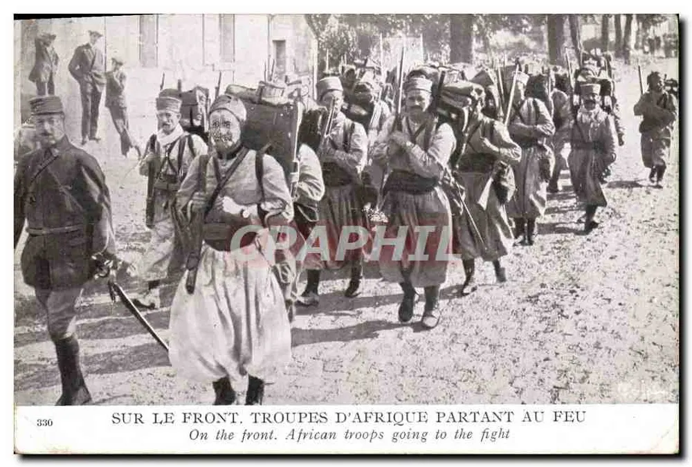 Troupes d'Afrique partant au feu — sur le front — éditeur L. WAIN — n° 336 - Vorderseite