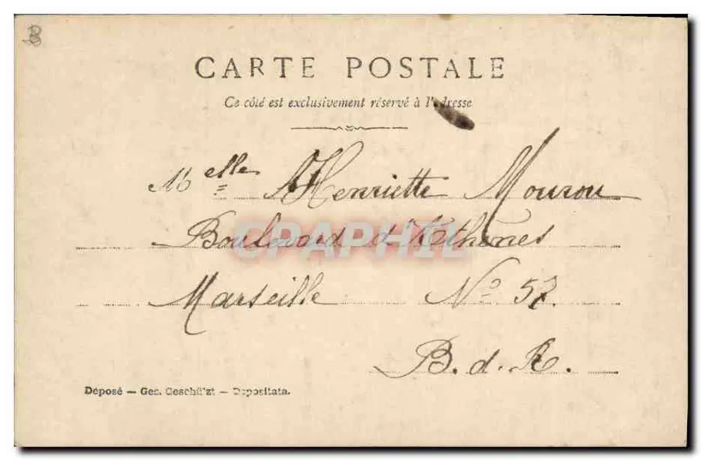 Mulher com vestido florido e chapéu — DELMARÈS (Pépinière) — Cliché ARES - Verso