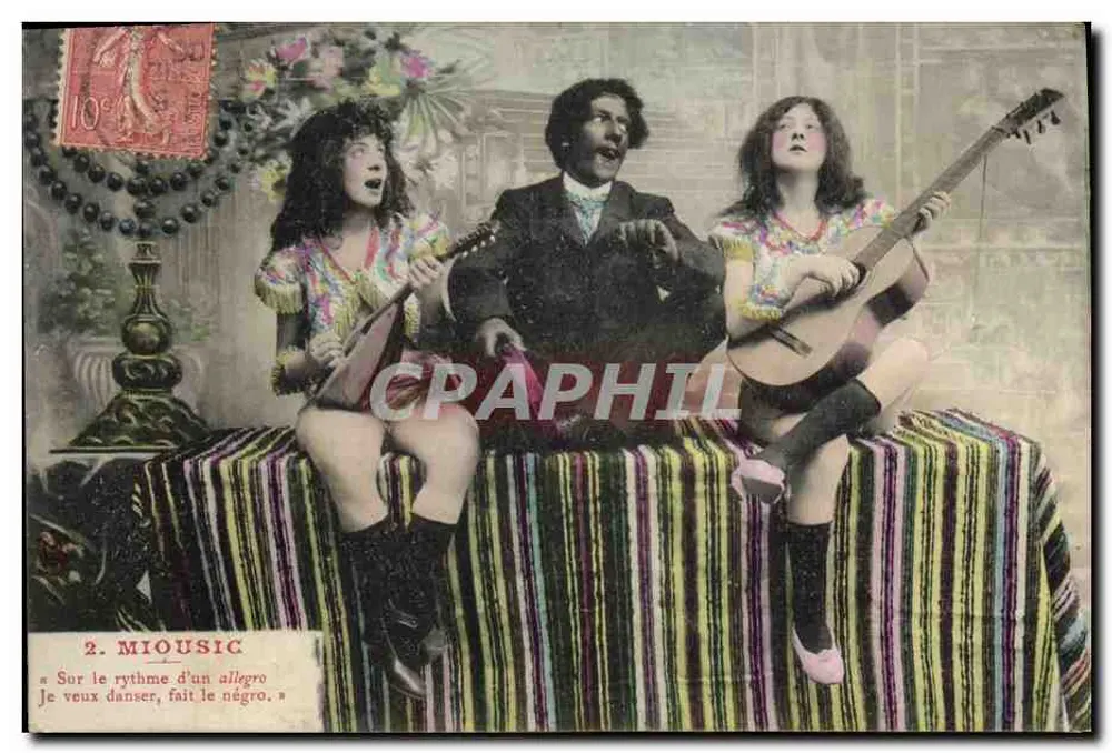 Tema musical — 'No ritmo de um allegro, quero dançar, faz o negro.' — Miousic, n°2 - Frente