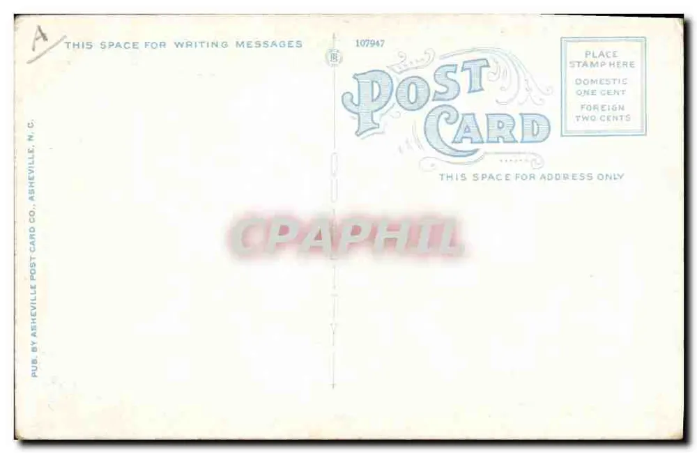 Drei Kinder — Asheville, N.C. — Verlag: Asheville Post Card Co. - Rückseite