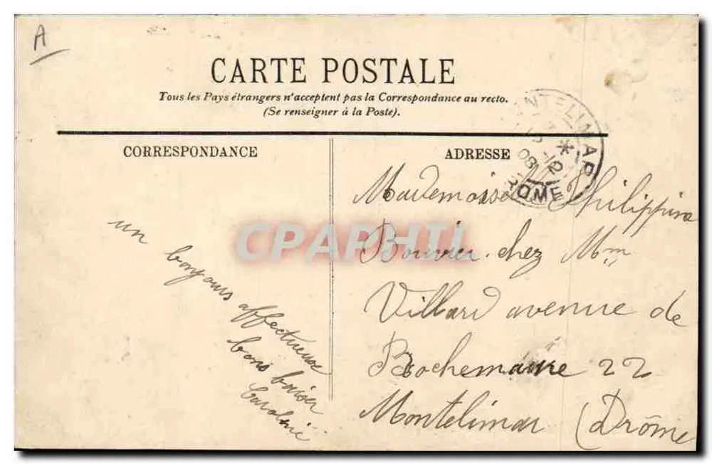 Saint-Chamond — Caisse d'Épargne, edifício com fachada decorada e grade metálica - Verso