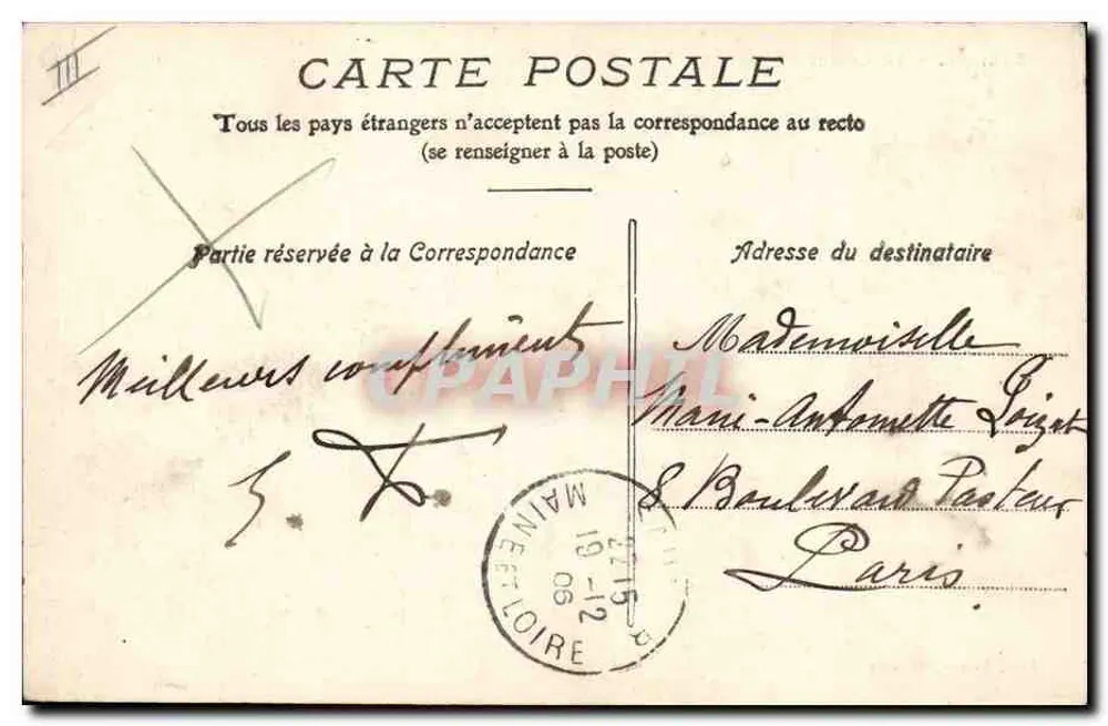 Saumur — A Caixa de Poupança — edit. Viseur, Saumur, n°49 - Verso