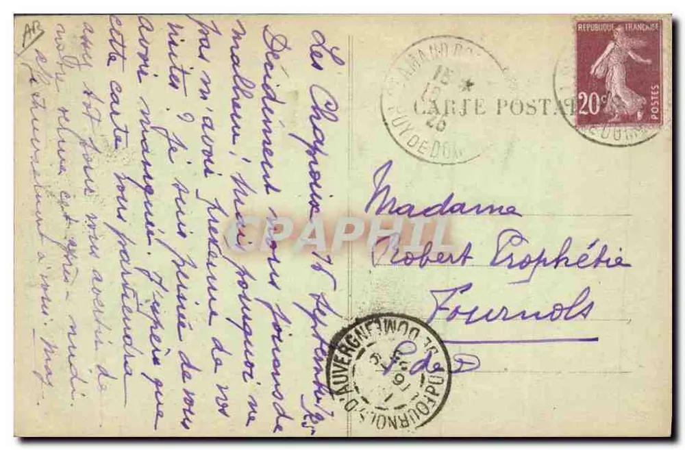 L'Auvergne — Um Pastor — 6200 - Verso